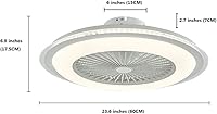 Vista 6 de US DELIVER - Candelabro LED con ventilador de techo, 36 W, iluminación de techo, regulable con control remoto, velocidad de viento ajustable