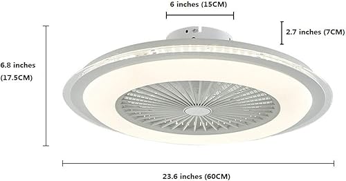 Miniatura 6 de US DELIVER Ventilador de techo LED, 36 W, iluminación de techo, regulable con control remoto, velocidad de viento ajustable regulable, dormitorio