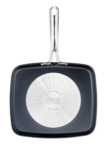 Foto von Tefal Jamie Oliver Cook's Classics Grillpfanne 23x27 cm, Antihaftversiegelung, gerillte Bratfläche, induktionsgeeignet, backofenfest, genieteter Griff, E2454144