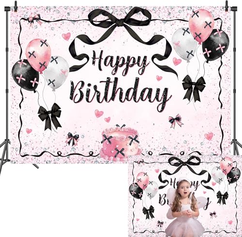 Toile de fond nœud rose et noir pour fêter un moment unique