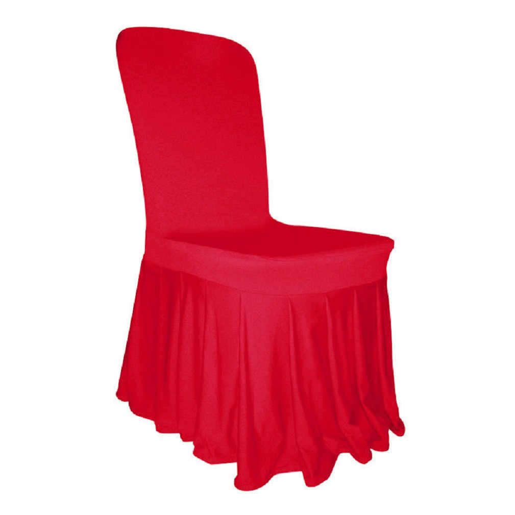 L&L® Spandex Lycra Skirt Chair Cover for Wedding Banquet Reception Party Event UK (Red)