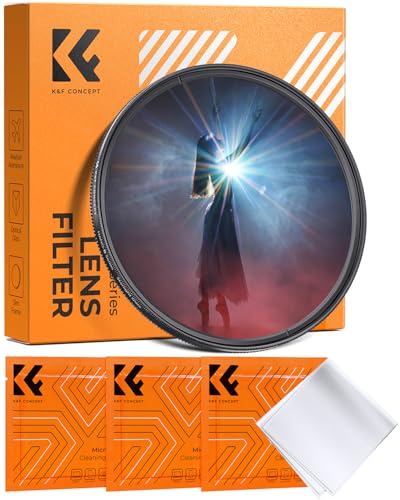 Filtre K&F CONCEPT 82mm effet anamorphique bleu et orange pour un rendu cinématographique HD