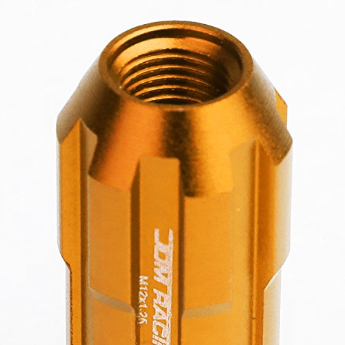 Image of DNA MOTORING LN-ZTL-9025-125-OR 20Pcs M12 x 1.25 Open End Style Wheel Lug Nuts w /Deep Drive Extension Adapter, 24mm OD /50mm H, Orange
