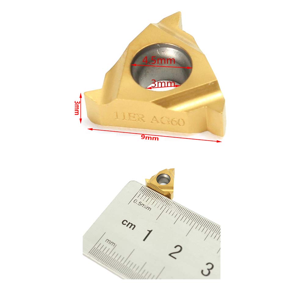 Outil de tournage VerRich, V-SKDP11ERA60-G-10, 10 inserts en carbure 11ER A60.