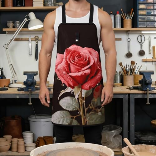 Delantal de trabajo con 8 bolsillos, ajuste cruzado y diseño floral miniatura 4