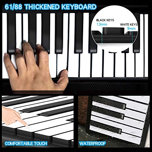 YONGCHY Mini Clavier Piano, 88-Key Main Piano Roll Piano Portable Deux Haut-Parleurs Bluetooth Support Connexion Intégré Batterie Rechargeable Au Lithium Pliant Clavier De Piano - Les Beatles, Paul McCartney, John Lennon, RIngo Starr, George Harrison YONGCHY Mini Clavier Piano, 88-Key Main Piano Roll Piano Portable Deux Haut-Parleurs Bluetooth Support Connexion Intégré Batterie Rechargeable Au Lithium Pliant Clavier De Piano – Image 3
