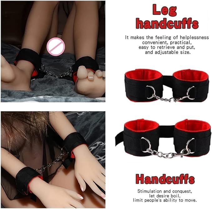 Cinghie per Mani e Piedi in Nylon con Strumenti di Gioco Accessori per Costumi Cosplay