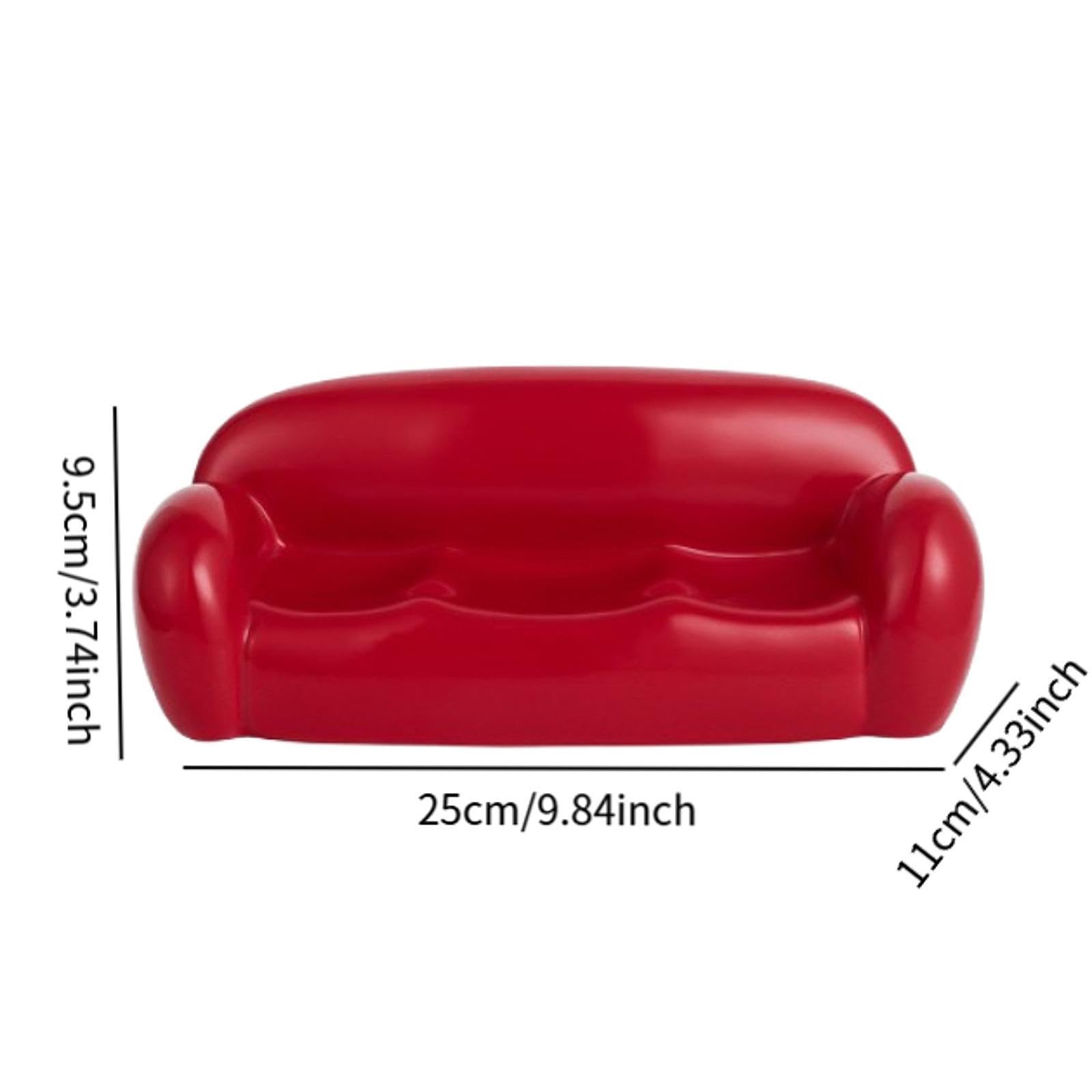 Plato de Cerámica para Joyas, Elegante Plato para Anillos con Forma de Sofá, Soporte para Anillos, Pulseras, Relojes, Llaves, Bandeja para Baratijas, Rojo, Individual