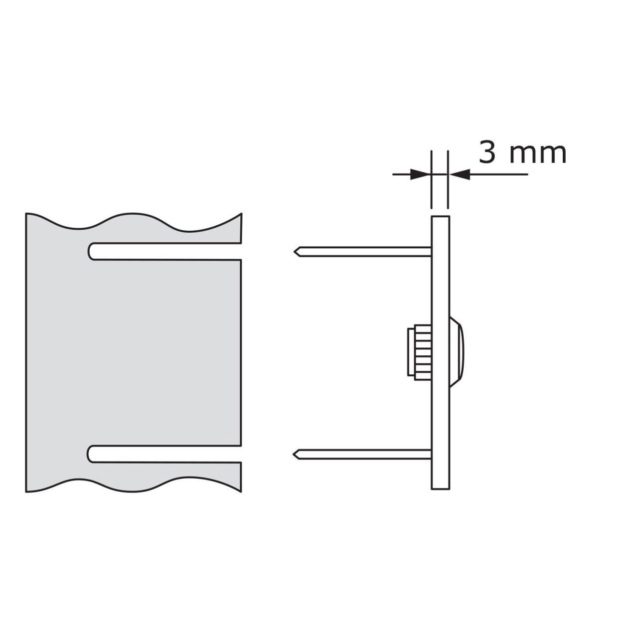 KREIS - Campanello per porta in acciaio inox nero, grigio, bianco o spazzolato (nero)
