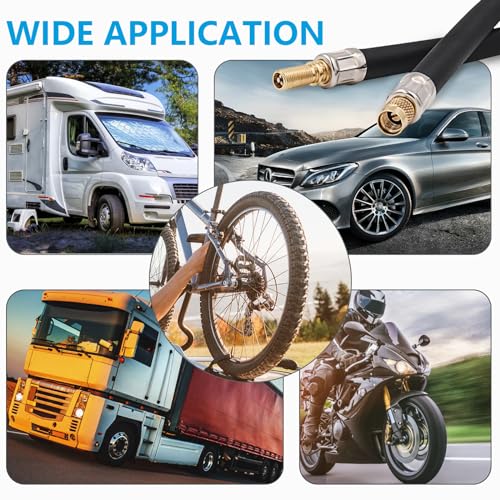 Image of 12 inch Tire Valve Extension, Tire Valve Stem Extension with 90 Degree Valve Extender for Car Truck Motorhome Trailer RV