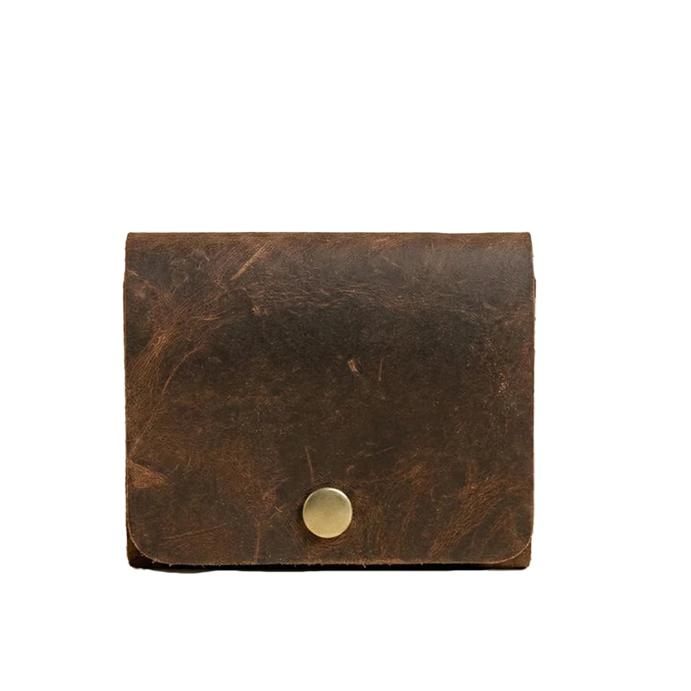 strutt Crushed Finish Genuine Leather Batua Wallet for Men & Women | Handcrafted Brown Leather Cash & Card Holder | Snap Button Closure | Compact Traditional Money Pouch-picture-10