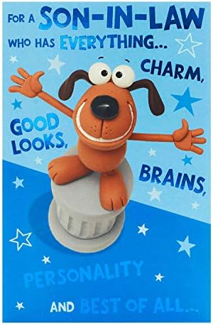 UK Greetings Son in Law Birthday Card - Funny Birthday Card for Men - Birthday Cards for Son in Law, Blue, 137mm x 210mm