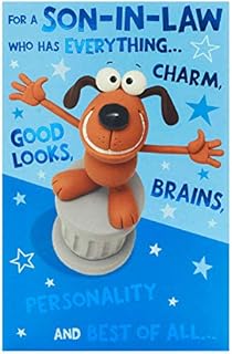 UK Greetings Son in Law Birthday Card - Funny Birthday Card for Men - Birthday Cards for Son in Law, Blue, 137mm x 210mm