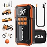 ACMOUNT 自転車 空気入れ 電動空気入れ バイク 車 エアーポンプ 10000mAh 大容量バッテリー 最大圧力160PSI タイヤ空気圧検知 自動停止 仏/英/米式 バルブ対応 SOS/LED懐中ライト付き 自動停止 エアポンプ モバイルコンプレッサー 充電式 日本語説明書付き