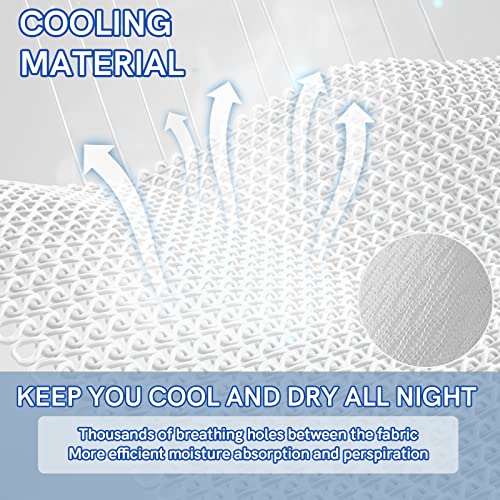 YnM Cooling Weighted Blanket, Handmade Chunky Yarn Knitted Design, Temperature Regulating and Breathable, Machine Washable Throw for Sleep or Home Decor (White, 50x60 Inch, 10lbs)