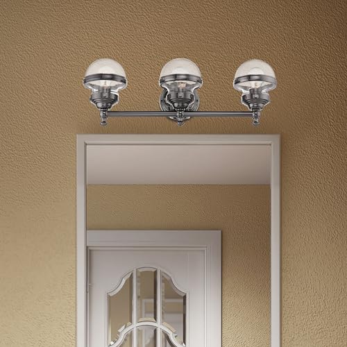 Image of Livex Lighting 3 Light Polished Black Chrome Bath Vanity,17413-46