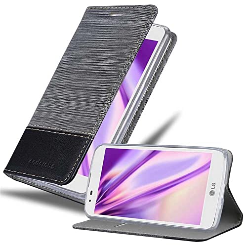Cadorabo Funda Libro para LG K7 en Gris Negro   Cubierta Proteccíon con Cierre Magnético, Tarjetero y Función de Suporte   Etui Case Cover Carcasa
