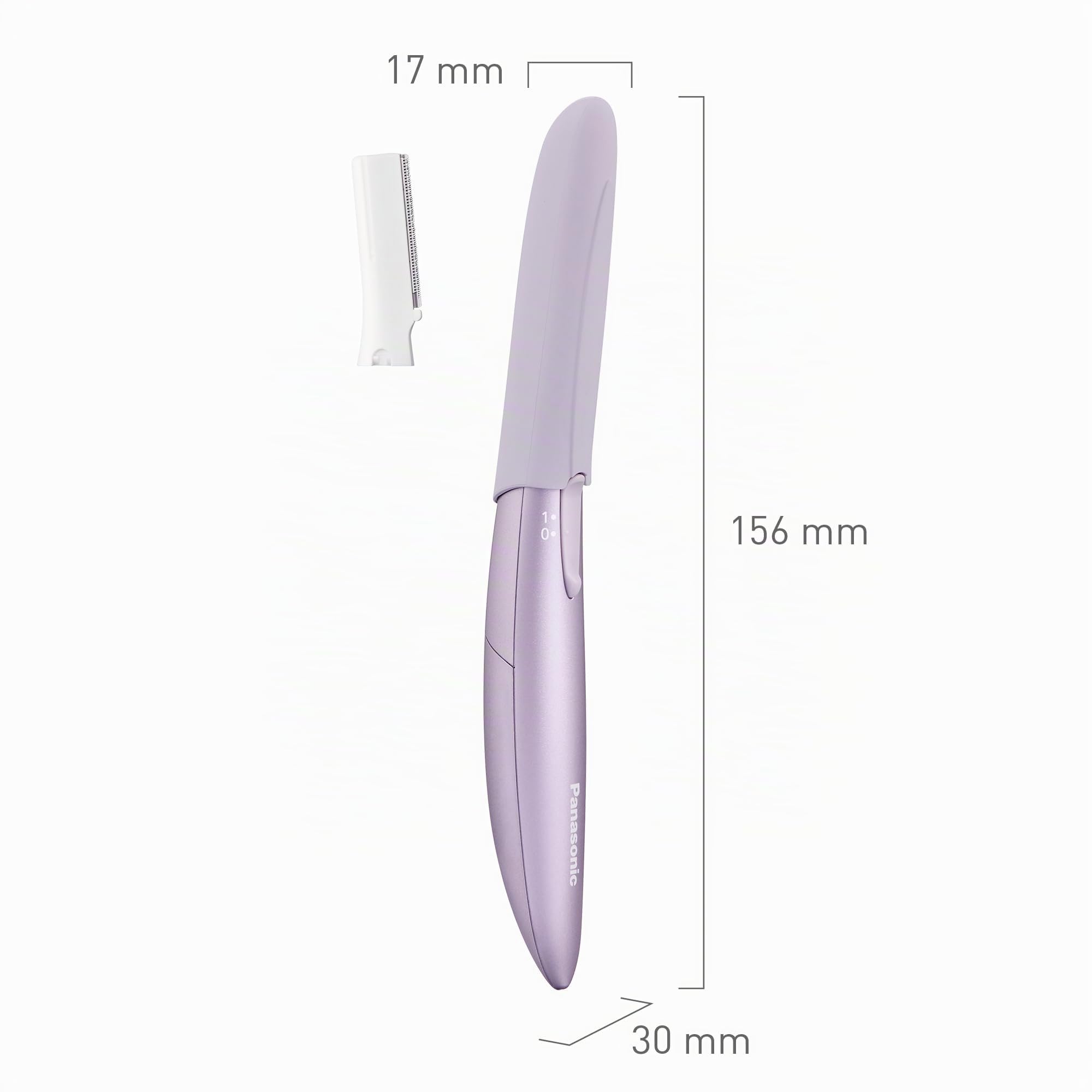 Panasonic ES-WF71-V503 Augenbrauen- und Gesichtshaartrimmer für Frauen, Augenbrauenformer, flexibler Kopf, hypoallergener Edelstahl, batteriebetrieben (AAA), Helllila