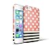 iPhone 5s Polka Dots Case for teen girl, Akna Retro Floral Series Vintage Flower Pattern Rubber Coating Back Case for iPhone 5 5S (Vintage White Polka Dots)(U.S)