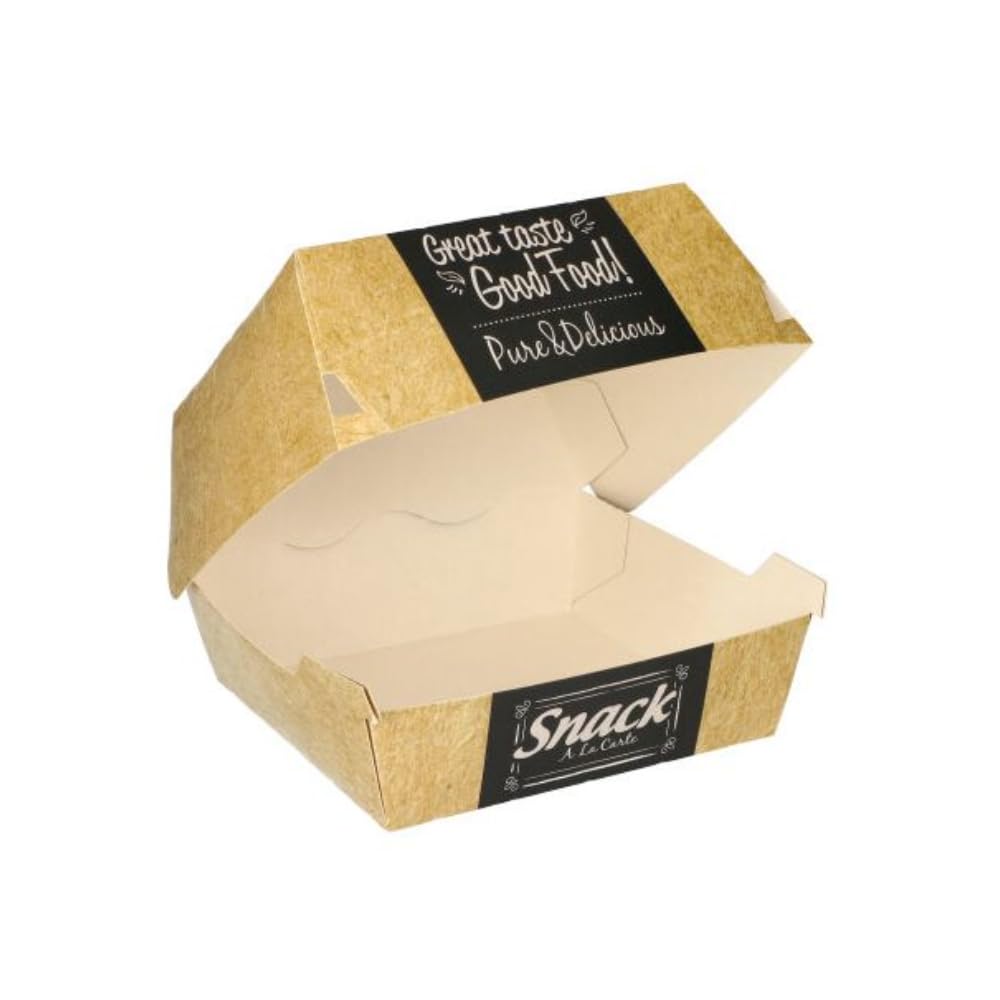 PAPSTAR 400 Burgerboxen, Pappe Pure 7 cm x 11 cm x 11,5 cm Good Food groß