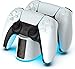 Ladestation für ps5 Controller mit Einstellbarem RGB Licht, Click-in-Design, 2 Stunden Schnellladung, LED-Anzeige Ladestation Schnelllade, Intelligenter Sicherer Ladeschutz für Sony Playstation 5