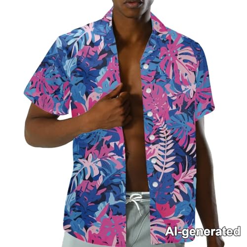 Image of Hawaii Matching Couple Outfits Husband and Wife Clothing Fashionable Mens Casual Shirts Hawaii Dress with Soft Fabric