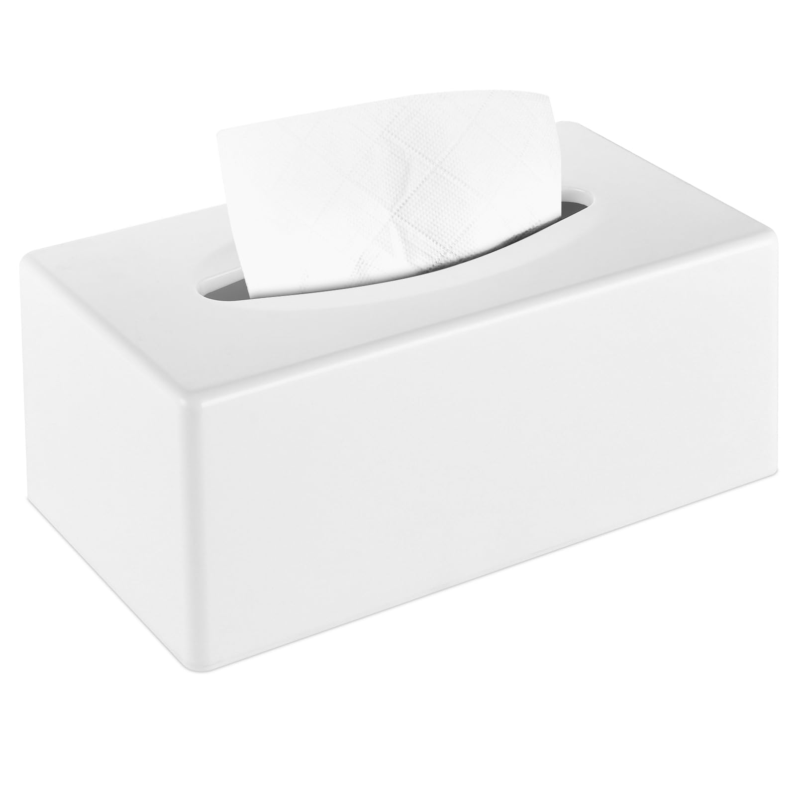 Photo 1 of Y-in Hand Tissue Box Cover, Rectangular Facial Tissue Holder with Bottom, Decorative Storage Box for Bathroom Vanity, Countertops, Dressers, Night Stand, Car, RV, Parlors and Offices - White