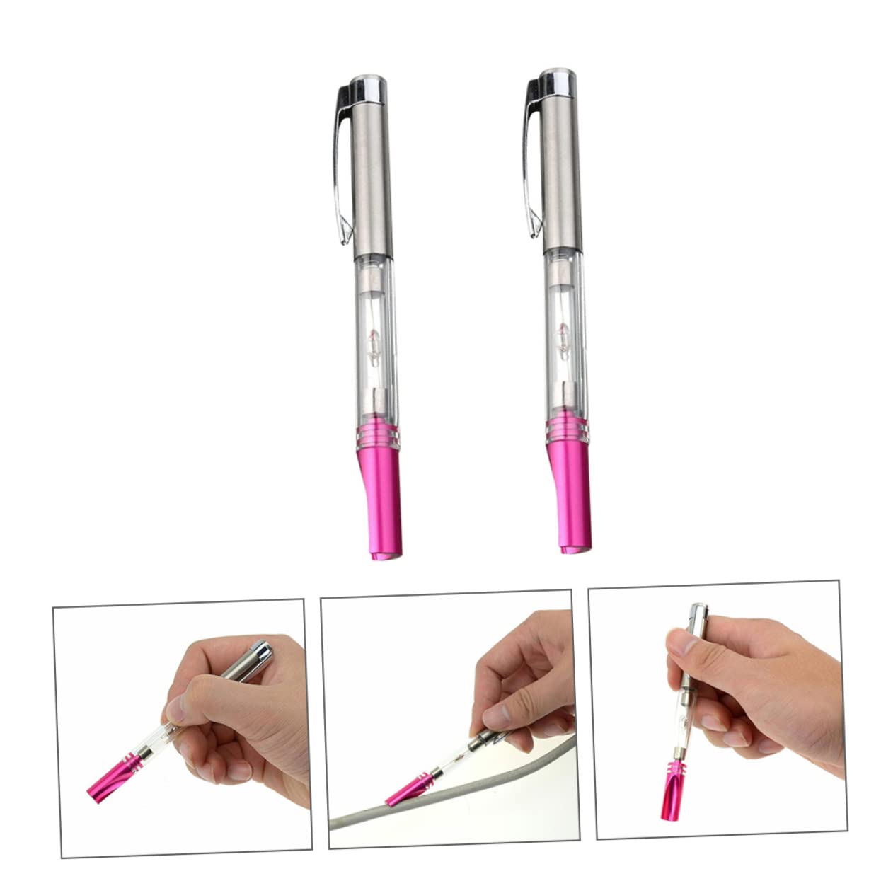 2pcs Auto Ignition Test Pen Portable Spark Tester for Car Wires Coils Diagnostic Tool with Pen Clip Durable High Reliability Automotive Spark Indicator for Electronic Ignition