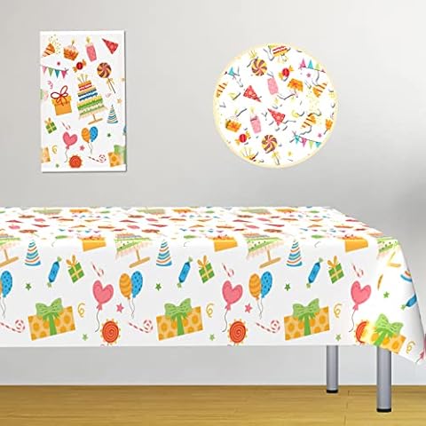 Geburtstag Party Tischdecke, Bunt wasserdichte Plastic Tischdecke Cover