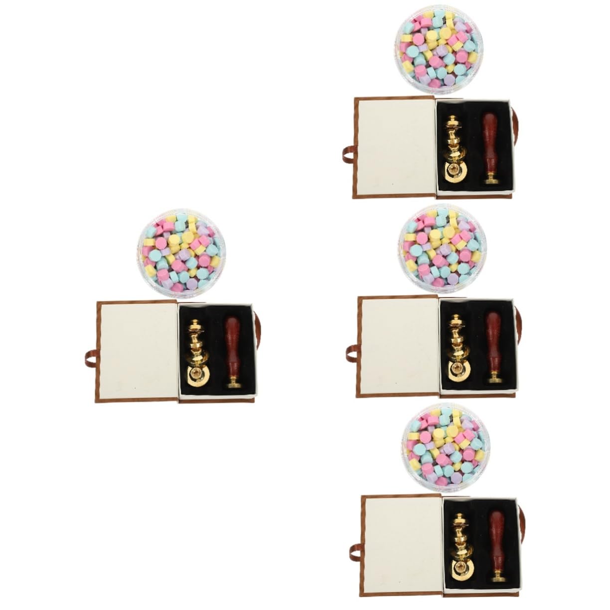 STOBOK 4sätze Weihnachts-wachssiegel-stempel Mit Abnehmbarem Kopf Nostalgisches Design Für -einladungen Farbige Wachskugeln Für Festliche Dekorationen