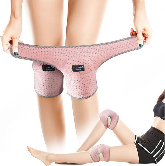 FLYWIND Adjustable Protective Soft Sponge Dance Knee Pad for Women Girls,Stabilized Cushiony Breathable Knee Pads for Dancing Yoga Sports Exercise Volleyball Dance Protector