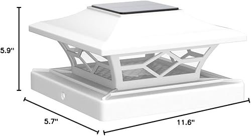Miniatura 7 de VOLISUN Luz solar para poste impermeable al aire libre cambio de color RGB - Luces solares intermitentes de tapa de valla 4 unidades blancas para