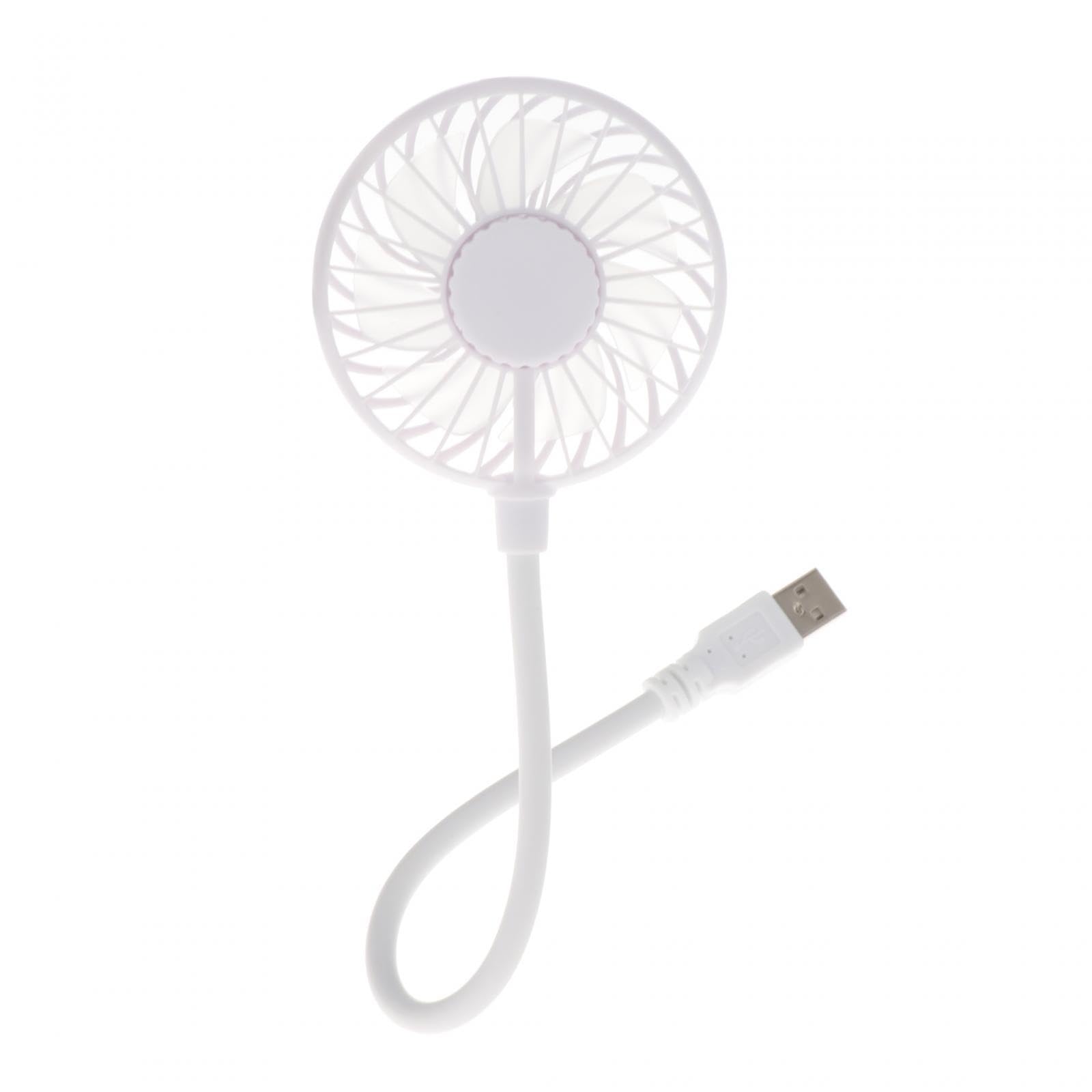 Petit ventilateur USB portable blanc de 35x8x2,8cm pour s'aérer au bureau