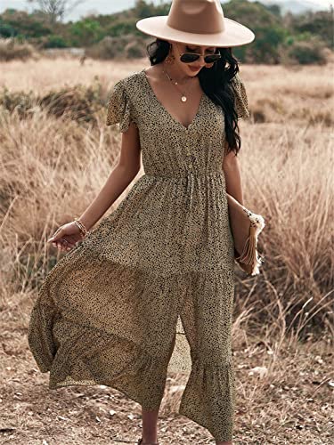 Robe d'été décontractée pour silhouette L, confort léger à volants - 4