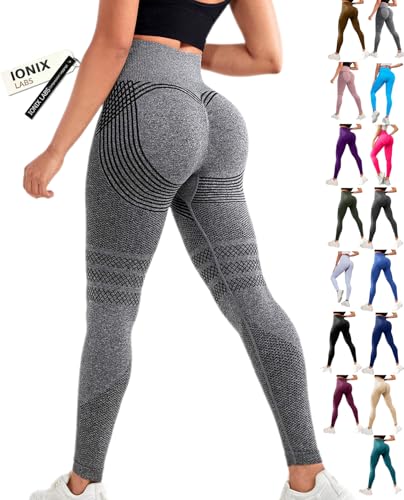 Compression Leggings for Women Supportive Compression Design Butt Lift Design Tummy Control Squat Proof (US Alpha Large Regular Regular Gray)