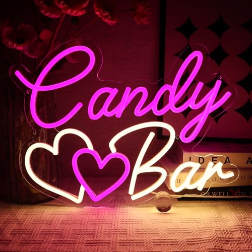 OYCGZV Panneau néon à LED pour bar à bonbons - Panneau mural - Panneau LED USB - Pour décoration de mariage, bar à bonbons - Ornement de table - Café -...