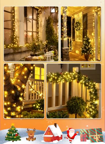 2 Pack Total 80Ft 200 LED Solar Christmas String Lights Outdoor Waterproof  - image 7