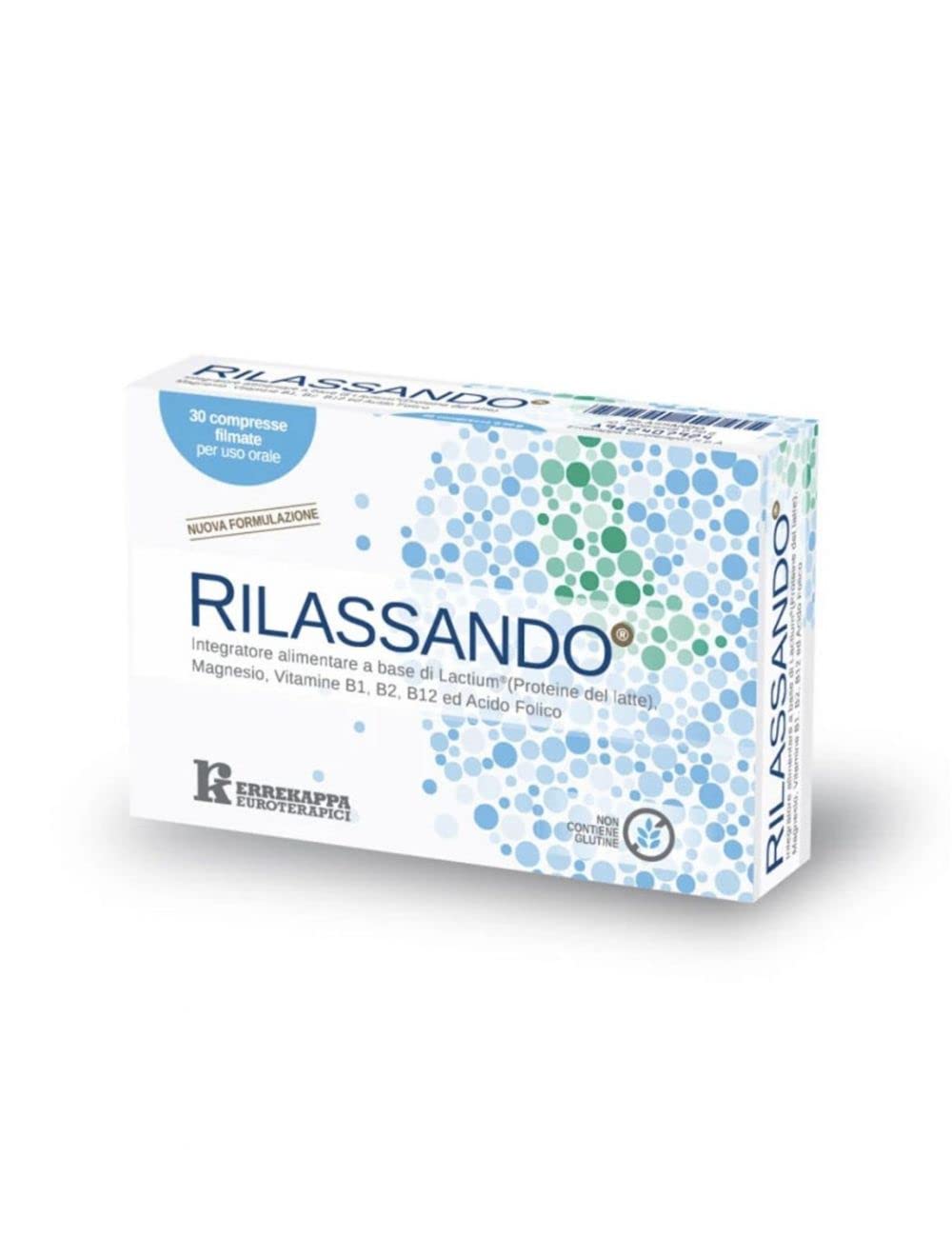 Errekappa Euroterapici - Rilassando® Integratori Stanchezza Fisica e Mentale e Ansia, con Magnesio e Proteine del Latte, Multivitaminico con Vitamina B12, 30 compresse di Integratori Alimentari 0,​21 g