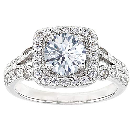 Gold & Diamonds Jewellery 3.62ctw Round Cut White Cubic Zirconia Platinum Over .925 Sterling Silver Engagement Ring for Womens