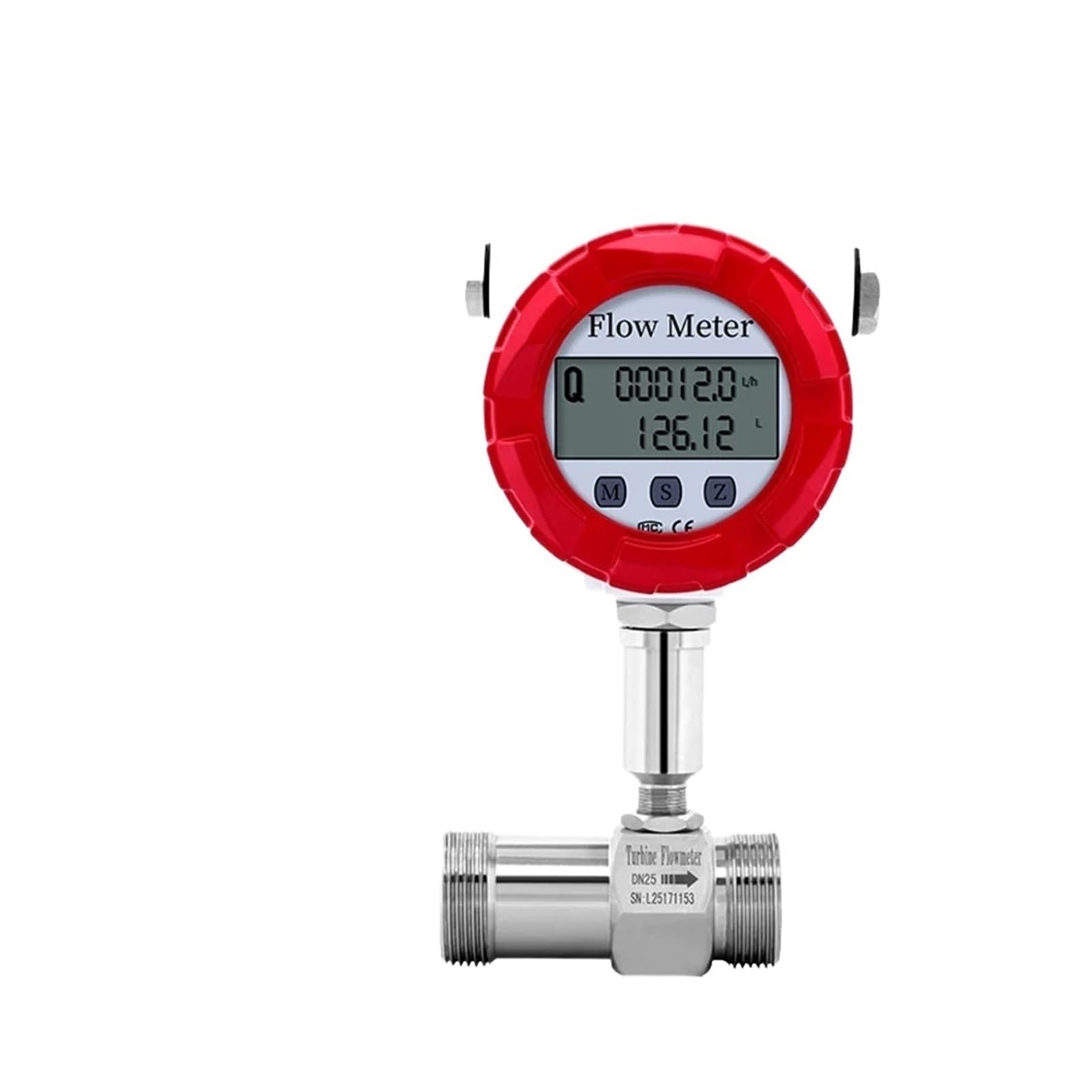 BALYDLUL Water Flow Meter Turbine Flow Meter Sensor Liquid Pulse Digital Display(DN6 SS304)