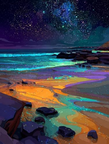 Cuadros para pintar por numeros playa sin marco para aliviar el estres con pintura acrilica