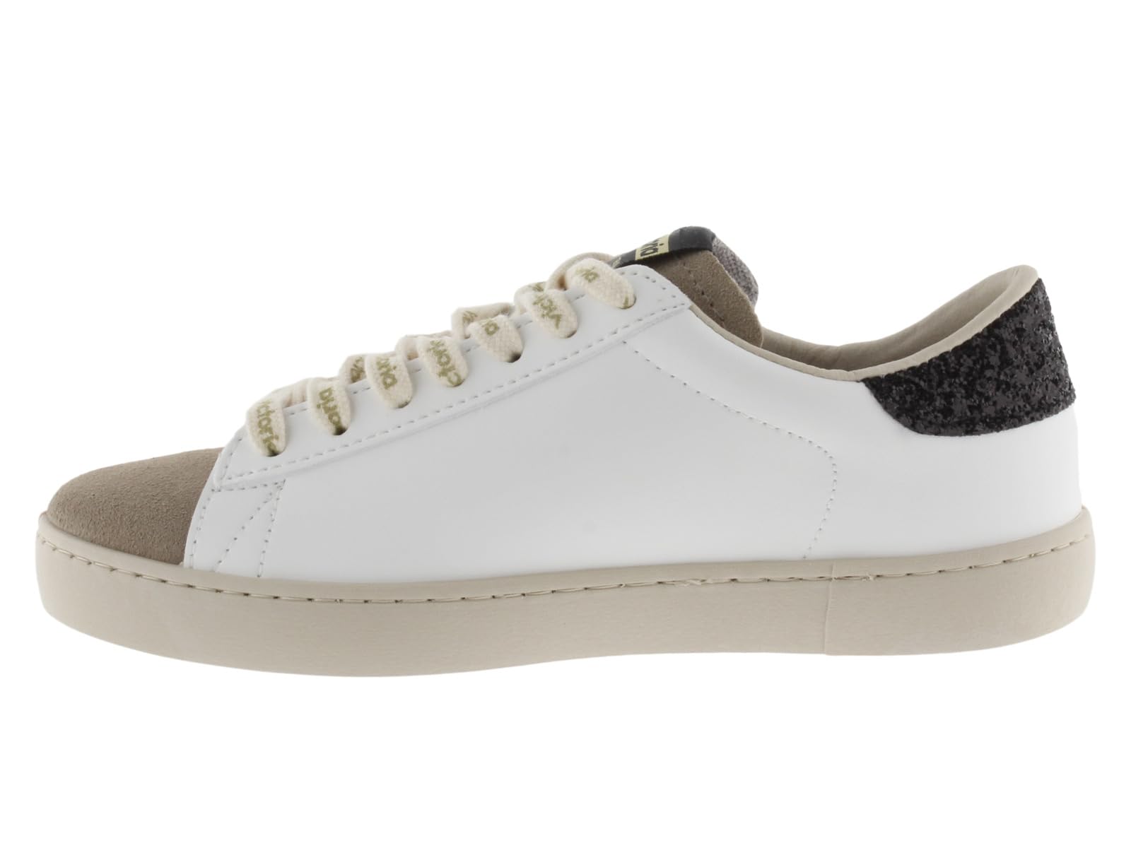 victoria Sneaker Berlin 1126228 | Lederoptik & Glitzer-Einsätze & Veloursleder-Zehe für Damen