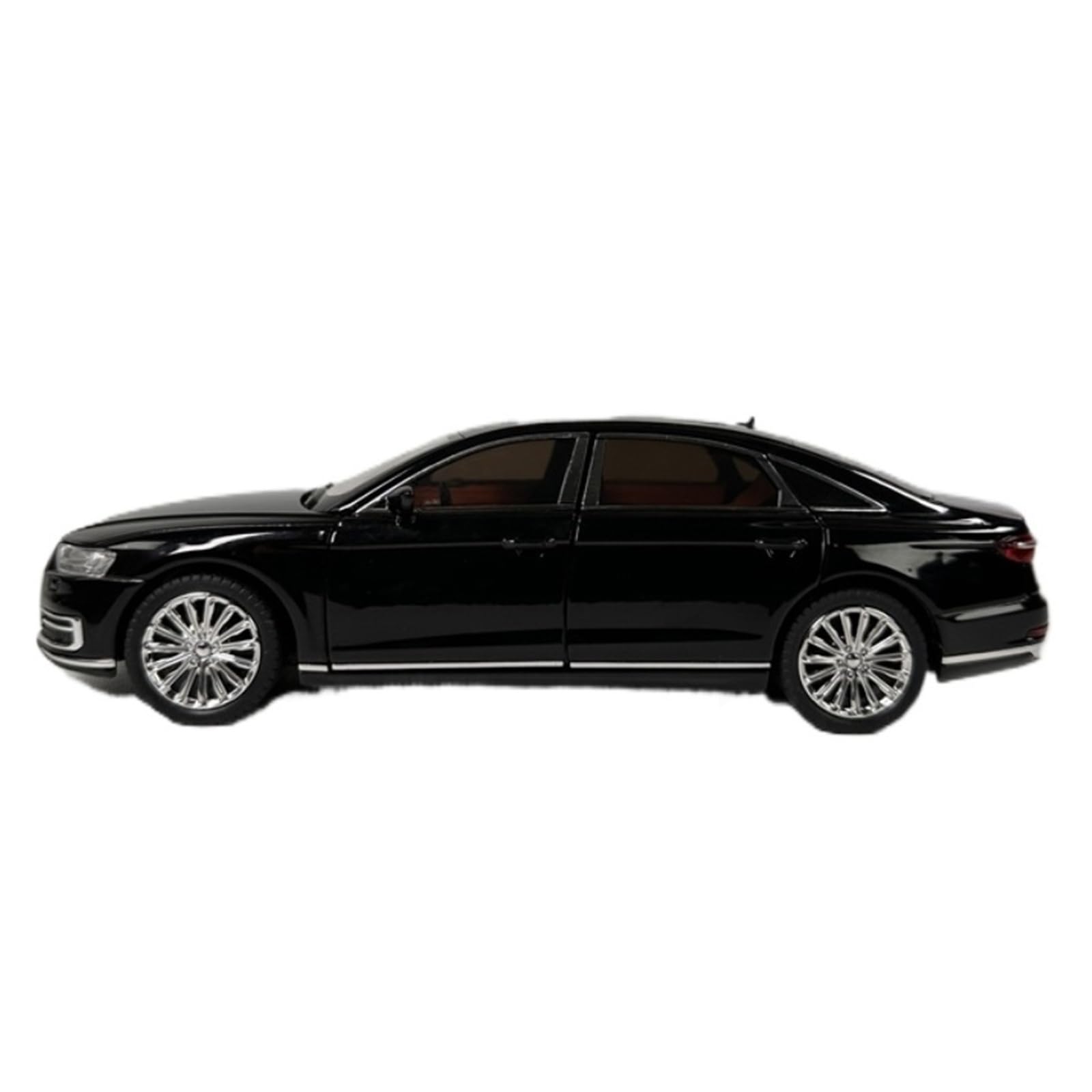 Modello di auto in lega nera Audi A8 in scala 1:24, decorazione statica, simulazione da collezione Set Giochi Modello Auto per Hobby