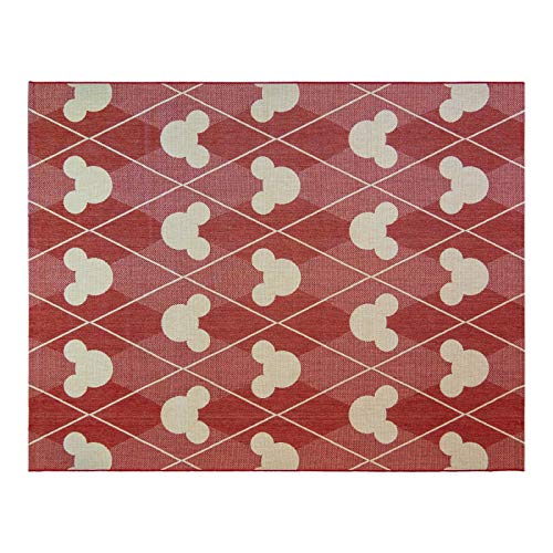 Gertmenian Mickey Mouse Indoor Outdoor Rug Disney Home Decor Perfect Area Carpet for Deck Patio Sunroom Office Playroom Living Room 8x10 Large Diamond Tile Apple Red 31298