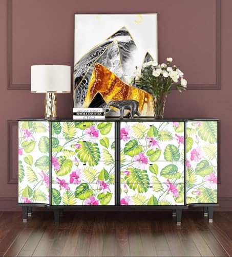 Image of ELTON Waterproof Peel and Stick Floral Wallpaper, Self-Adhesive Vinyl Wall Covering for Bedroom, Living Room Bathroom Cabinet, Countertop (45 x 600 cms, Garden Bloom)