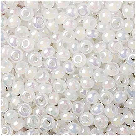 8.82oz Rocailles PRECIOSA Seed Beads 10/0 (Approx. 2.3 mm), Opal Rainbow