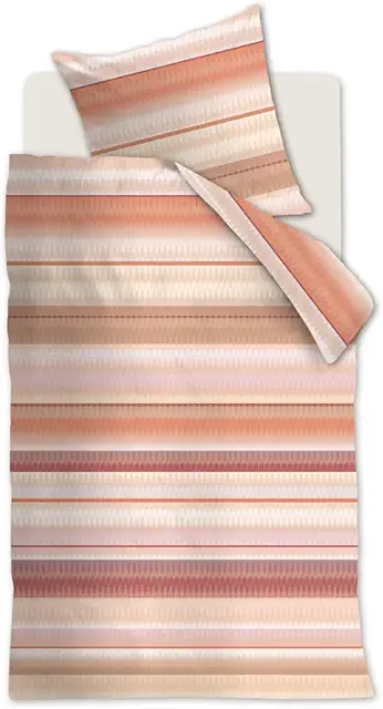 Mako Satin Palenque Terracotta Striped Cotton Bedding Set 135x200+80x80cm