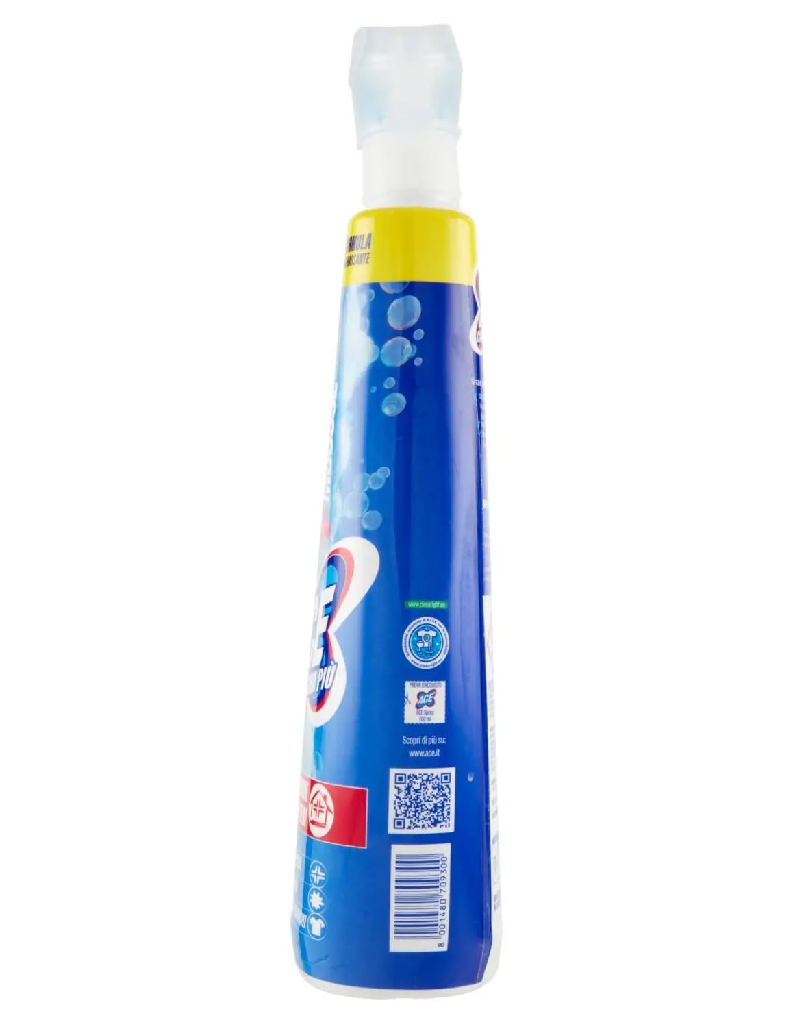 10x ACE Candeggina +Mousse Fresco Profumo, sgrassa le superfici della casa e le macchie più ostinate del bucato,Flacone Spray da 700ml + Portachiavi Beni Culinari in Omaggio