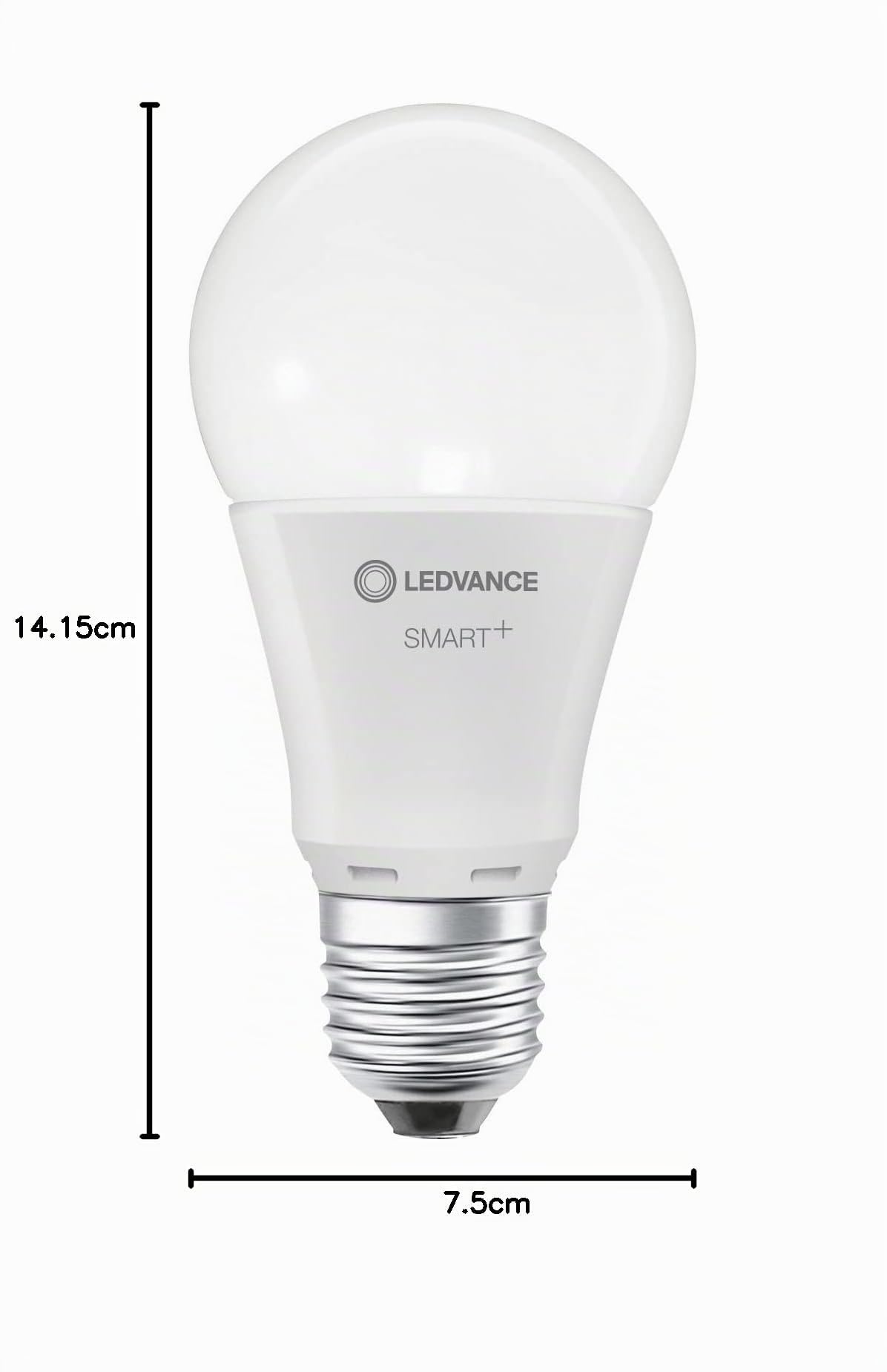 LEDVANCE Lampada LED intelligente con tecnologia WiFi, attacco E27, dimmerabile, bianco caldo (2700 K), sostituisce le lampade a incandescenza con 100W, SMART+ WiFi Classic dimmerabile,confezione da 4