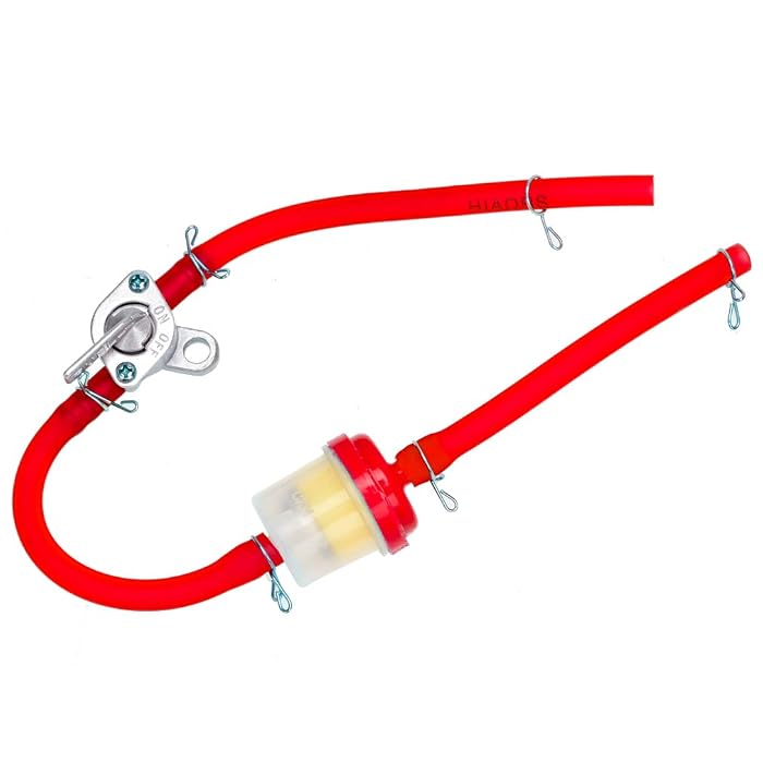 Buy HIAORS Red Gas Fuel Hose Oil Filter Clamps Inline Fuel Shut Off 